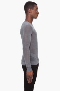 SLVR Grey Mesh Knit Shirt for men
