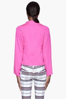 See by Chloé Fuchsia Scale Embossed Silk Blouse for women