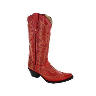 A2414 Distressed Crackle Ant Saddle 6 Womens Western Boots Shoes