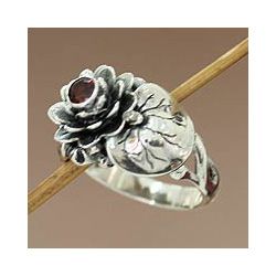 Sterling Silver Lotus Purity Garnet Ring (Indonesia) Today $48.99