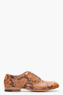 Maison Martin Margiela Brown Snakeskin Oxfords for men