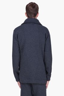 Y 3 Oversize Charcoal Felt Cardigan for men