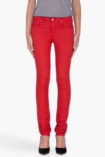 Helmut Skinny Red Overdye Jeans for women