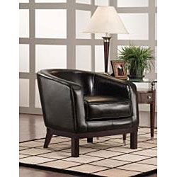 Savanna Bi cast Leather Accent Chair Black