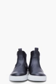 Lanvin Black Leather Chelsea Sneakers for men