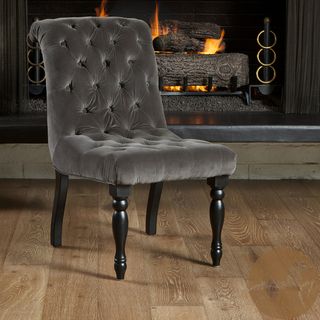 Christopher Knight Home Euro Tufted Charcoal Velvet Chair