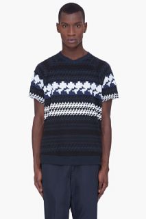 3.1 Phillip Lim Navy Raw Cut French Terry T shirt for men