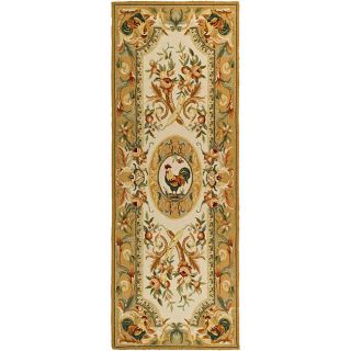Hand hooked Rooster Taupe Wool Runner (3 x 12) Today $139.99 Sale