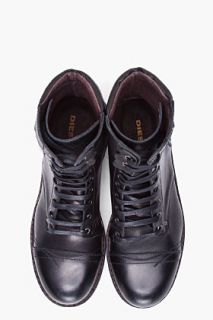 Diesel Black Cassidy Military Boots for men