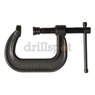 Westward 10D472 C Clamp, 10 In, 5 15/16 In Deep, Black