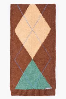 Dsquared2 Brown Argyle Barlington Scarf for men