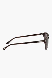 Tom Ford Brown Tortoiseshell Rounded Half Frame Ft0248 Sunglasses for men