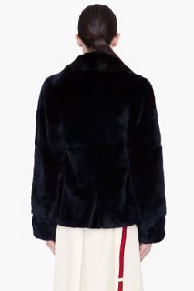 Marni Navy & Black Rabbit Fur Rex Jacket for women