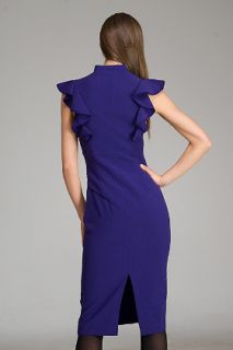 Black Halo  Keyhole Ruffle Sleeve Purple Sheath Dress for women