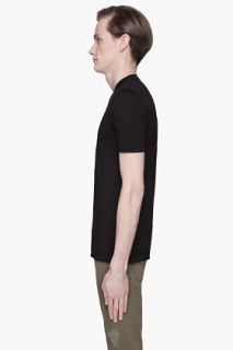 Neil Barrett Black Perforated Double Collar T shirt for men