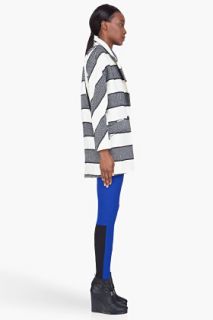 Rag & Bone Oversize Ivory Striped Wool Egg Coat for women