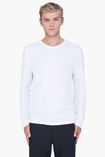 T By Alexander Wang White Classic Long Sleeve T shirt for men
