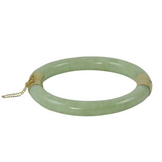 Gems For You 14k Yellow Gold Green Jadeite Bangle Bracelet Today $489