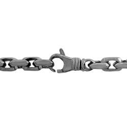 Sterling Silver Mens Solid Fancy Cable Link Bracelet
