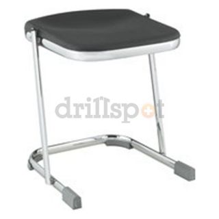 National Public Seating 6618 18H Black/Chrome Blow Molded Z Stool