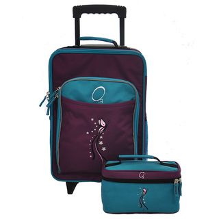 O3 Kids Turquoise Butterfly Luggage and Toiletry Bag Set