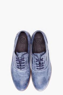 Diesel Navy Buffalo Leather Thor Shoes for men