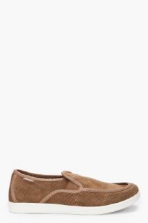 Diesel Brown Suede Rus Shoes for men