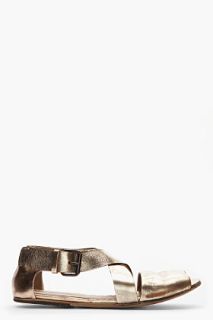 Marsèll Gold Worn Leather Arsella Sandals for women