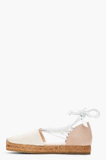 Chloe Beige Low Espadrille Flats for women