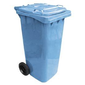 Mobile Trash Can   32 Gallon Blue