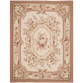 Hand knotted French Aubusson Ivory Wool Rug (10 x 14) Today $1,619