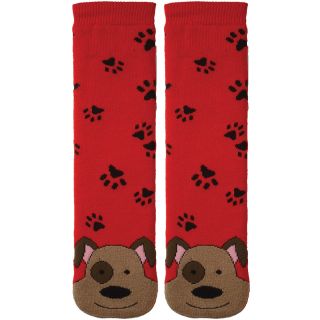 Tubular Novelty Socks Dog  Red W/Paw Prints Today $9.59