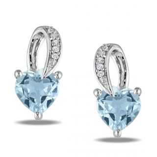 aquamarine and diamond heart earrings h i i3 msrp $ 129 87 today $ 60
