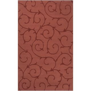 Hand crafted Red Solid Swirl Meadow Wool Rug (2 x 3) Today $34.99