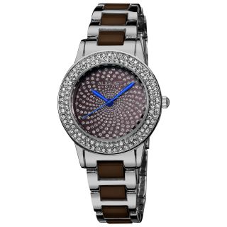 August Steiner Womens Crystal Glitz Ceramic Link Bracelet Watch MSRP