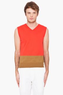 CARVEN Color Block Sleeveless V Neck for men