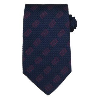 Versace Mens Textured Greek Key Stripe Silk Tie