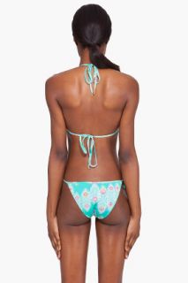 Matthew Williamson Jade Feather Print Triangle Bikini for women