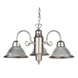 Brushed Nickel 3 light Clear Ribbed Glass Bistro Chandelier Today $45