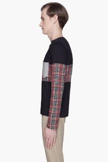 Marni Navy And Burgundy Colorblocked Domino Shirt for men