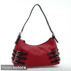 Dasein Womens Multiple Buckle Detail Shoulder Bag Today $35.99 Sale