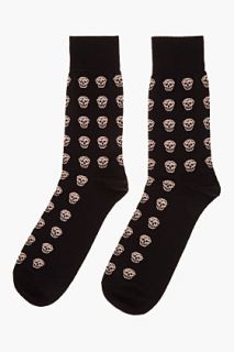 Alexander McQueen Black Short Skull Socks for men