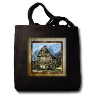 Empty House   Washed Denium Tote Bag 14w X 14h X 3d