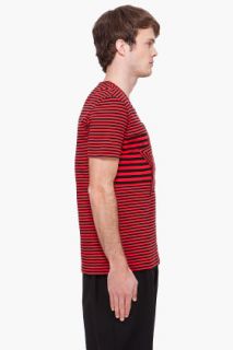JUUN.J Red Striped T shirt for men