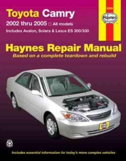 Toyota Camry,avalon,solara,lexus Es300/330 Repair Manual 2002 2005