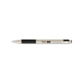 Zebra F 301 Black Fine Point Ballpoint Retractable Pens (Pack of 12