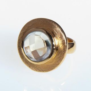 Gold over Silver Green Amethyst Ring (India)