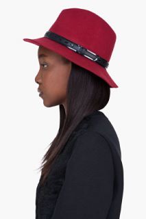 Rag & Bone Red Wool Floppy Brim Fedora Hat for women