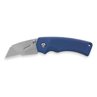 Gerber 31 000669 Folding Utility Knife, Rubber Grip, Blue
