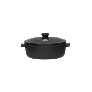 Emile Henry   4.9 Qt Flame Top Oval Stew Pot (Black